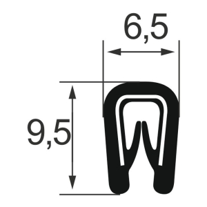 Kantenschutzprofil 1310003S, KB 1-2,  PVC 6,5x9,5, silbergrau