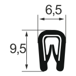 Kantenschutzprofil 1310003S, KB 1-2,  PVC 6,5x9,5, silbergrau