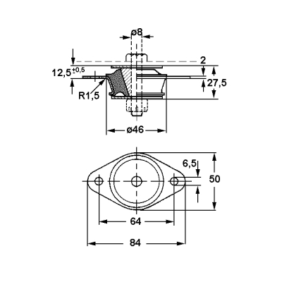 Konuslager 50x84 x 27,5 mm, KL-786021-NK70 hart