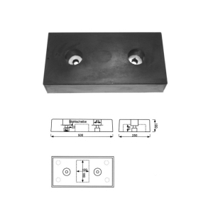Gummipuffer für Laderampen 500 x 250 x 100 mm
