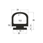 Fingerschutzprofil 20/26/24 EPDM 65