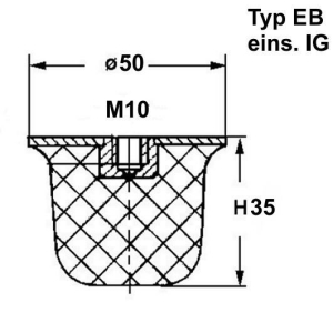 Typ EB, Ø 50 Höhe 35 mm, IG M10, NK 55