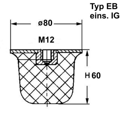 Typ EB, Ø 80 Höhe 60 mm, IG M12, NK 55