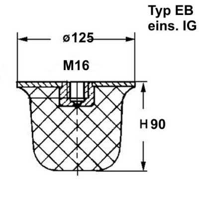 Typ EB, Ø 125 Höhe 90 mm, IG M16, NK 55