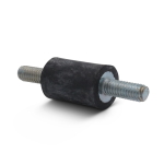 Gummi-Metall-Puffer Typ A, Ø 10 Höhe 15 mm, AG/AG M4x10, NK 55