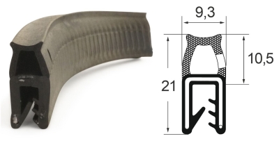 Kantenschutzdichtprofil 1310050, KB 1-3, EPDM, schwarz