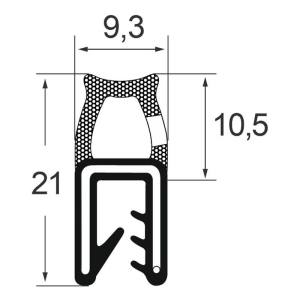 Kantenschutzdichtprofil 1310050, KB 1-3, EPDM, schwarz