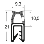 Kantenschutzdichtprofil 1310050, KB 1-3, EPDM, schwarz