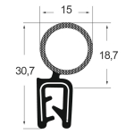 Kantenschutzdichtprofil 1311047, KB 1-3, EPDM, schwarz