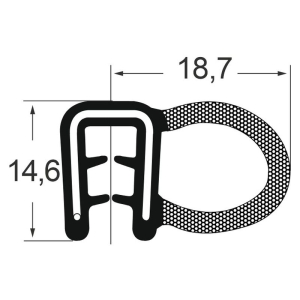 Kantenschutzdichtprofil 1311045, KB 1,5-3, EPDM, schwarz