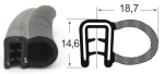 Kantenschutzdichtprofil 1311045, KB 1,5-3, EPDM, schwarz