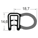 Kantenschutzdichtprofil 1311045, KB 1,5-3, EPDM, schwarz