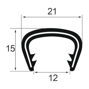 Kantenschutzprofil 1310012S2, KB 13-16, PVC 21x15, schwarz