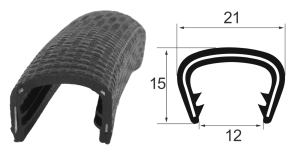 Kantenschutzprofil 1310012S2, KB 13-16, PVC 21x15, schwarz