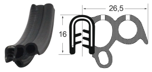 Kantenschutzdichtprofil 1310048, EPDM, schwarz