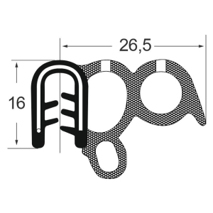 Kantenschutzdichtprofil 1310048, EPDM, schwarz