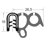 Kantenschutzdichtprofil 1310048, EPDM, schwarz