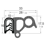 Kantenschutzdichtprofil 1310073, KB 2,5-4, EPDM, schwarz