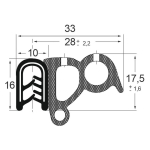 Kantenschutzdichtprofil 1310074, KB 4-6, EPDM, schwarz