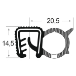 Kantenschutzdichtprofil 1311015S1, KB 1-2,5, EPDM, schwarz
