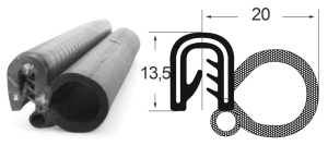 Kantenschutzdichtprofil 1311038, EPDM, schwarz