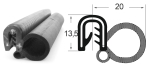 Kantenschutzdichtprofil 1311038, EPDM, schwarz