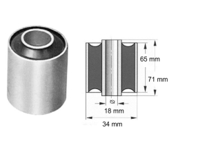 Silentbuchse Ø 18/34 x Länge 65/71 NK 60