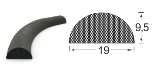 Moosgummiprofil MGS25319, rund, EPDM 19x9,5, schwarz