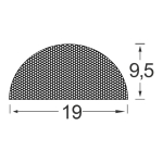 Moosgummiprofil MGS25319, rund, EPDM 19x9,5, schwarz
