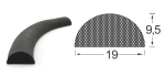 Moosgummiprofil MGS25319, rund, EPDM 19x9,5, schwarz