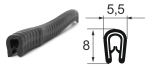 Kantenschutzprofil 1310064, KB 0,8-1,5, PVC 5,5x8, schwarz,