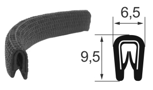 Kantenschutzprofil 1310002S, KB 1-2, PVC 6,5x9,5, schwarz