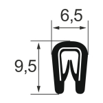 Kantenschutzprofil 1310002S, KB 1-2, PVC 6,5x9,5, schwarz