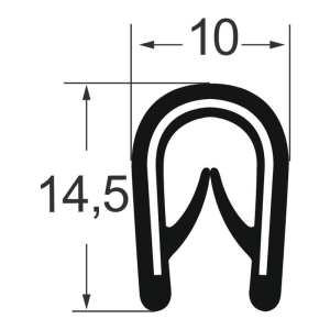 Kantenschutzprofil 1310006, KB 1-4, PVC 10x14,5, helles grau