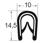 Kantenschutzprofil 1310006, KB 1-4, PVC 10x14,5, helles grau