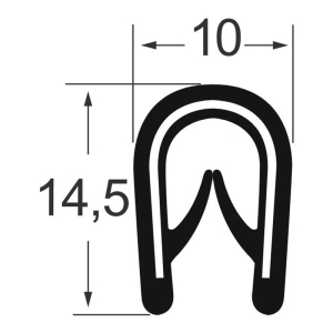 Kantenschutzprofil 1310004, KB 1-4, PVC 10x14,5, weiss