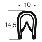 Kantenschutzprofil 1310004, KB 1-4, PVC 10x14,5, weiss