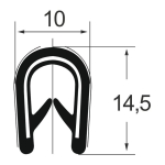 Kantenschutzprofil 1311009, KB 1-4, EPDM 10x14,5, schwarz