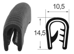 Kantenschutzprofil 1310009, KB 2-5, PVC 10,5x14,5, schwarz