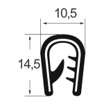 Kantenschutzprofil 1310009, KB 2-5, PVC 10,5x14,5, schwarz