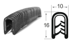 Kantenschutzprofil 1311023, KB 1-4, PVC 10x16, schwarz