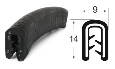 Kantenschutzprofil 1311022, KB 2-5, PVC 10,5x14,5, schwarz