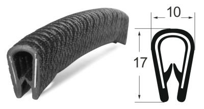 Kantenschutzprofil 1310008, KB 2-4, PVC 10x17, schwarz