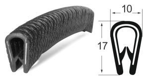 Kantenschutzprofil 1310008, KB 2-4, PVC 10x17, schwarz