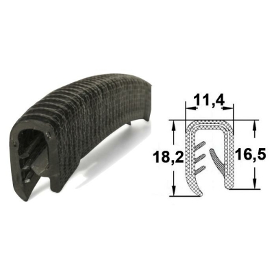 Kantenschutz 1311026 - PVC 11,4x16,5/18,2, schwarz