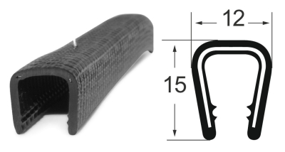 Kantenschutzprofil 1310012, KB 6-8, PVC 12x15, schwarz
