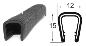 Kantenschutzprofil 1310012, KB 6-8, PVC 12x15, schwarz