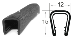 Kantenschutzprofil 1310012, KB 6-8, PVC 12x15, schwarz