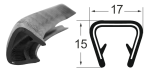 Kantenschutzprofil 1311028, KB 10-12, PVC 15x17, schwarz