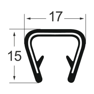 Kantenschutzprofil 1311028, KB 10-12, PVC 15x17, schwarz